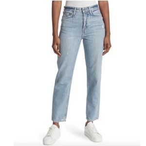 GRLFRND • devon distressed high waist straight leg jeans all the way sz 24